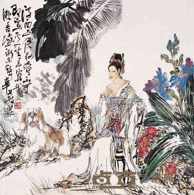 华其敏  仕女 68×68cm
